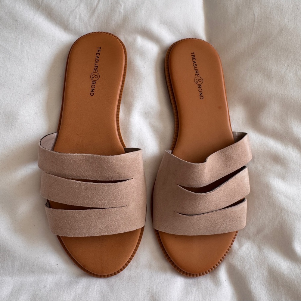 Treasure & Bond Blush Taupe Slide Sandals